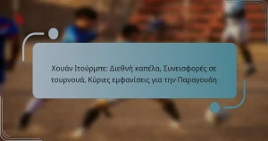 Χουάν Ιτούρμπε: Διεθνή καπέλα, Συνεισφορές σε τουρνουά, Κύριες εμφανίσεις για την Παραγουάη